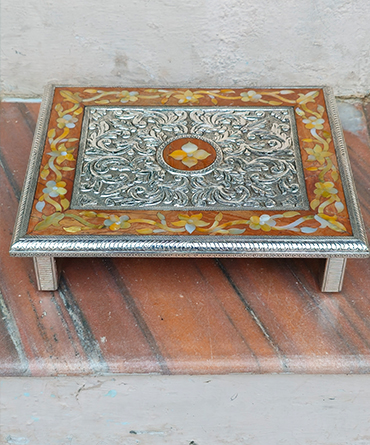 Silver Plated Singhasan